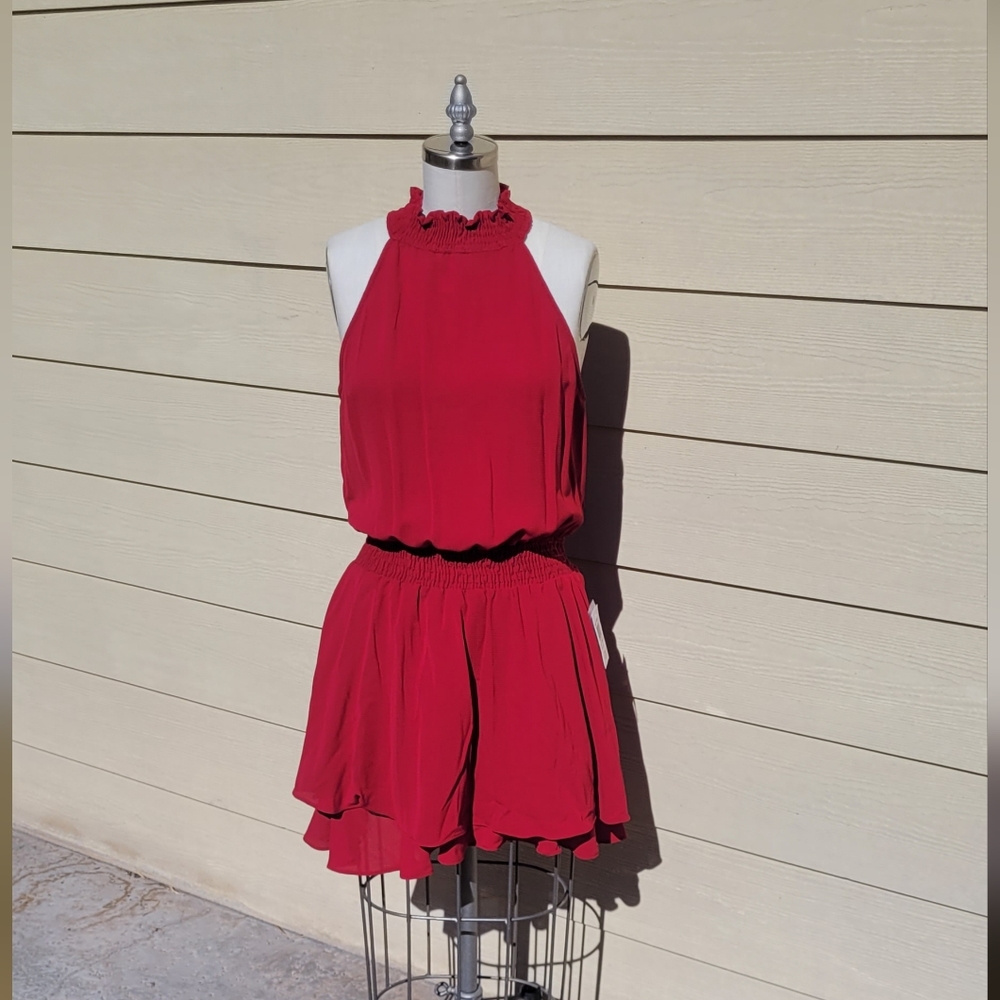 NEW B Darlin Mock Neck Smocked Blouson Dress